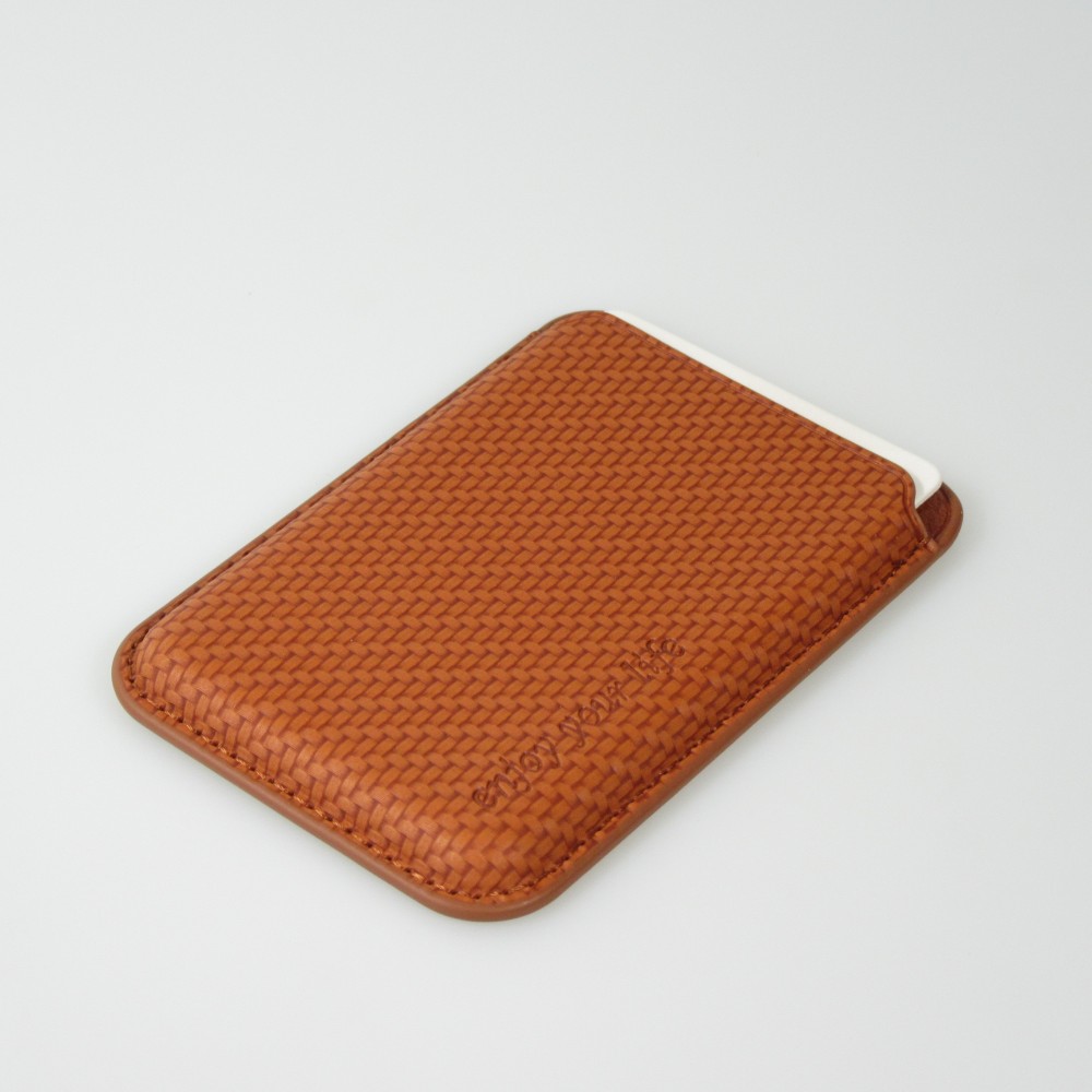 Magnetischer Kartenhalter Wallet Carbon Effekt - Kompatibel mit Apple MagSafe - Orange