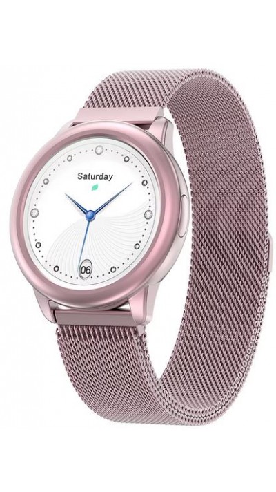 Smart Watch HDT8 montre intelligente avec bracelet milanais taille universelle - Rose