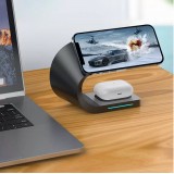 Magnetische Wireless Ladestation 15W für iPhone - Apple Watch, AirPods - Schwarz