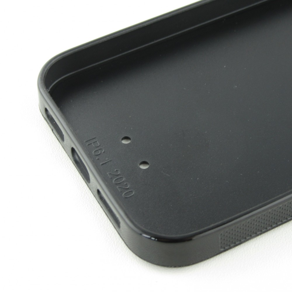 iPhone 12 / 12 Pro Case Hülle - Silikon schwarz Kuh Berg Wallis