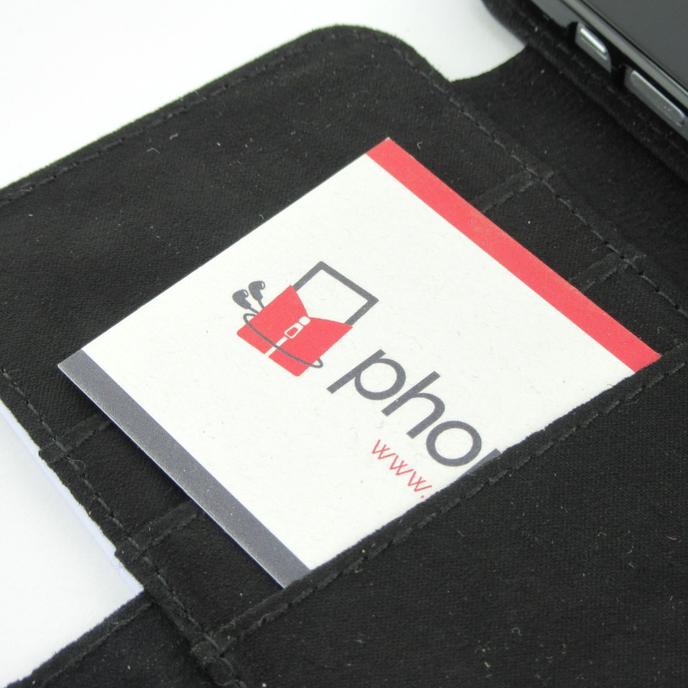 iPhone 12 / 12 Pro Case Hülle - Wallet schwarz Oliv Marmor