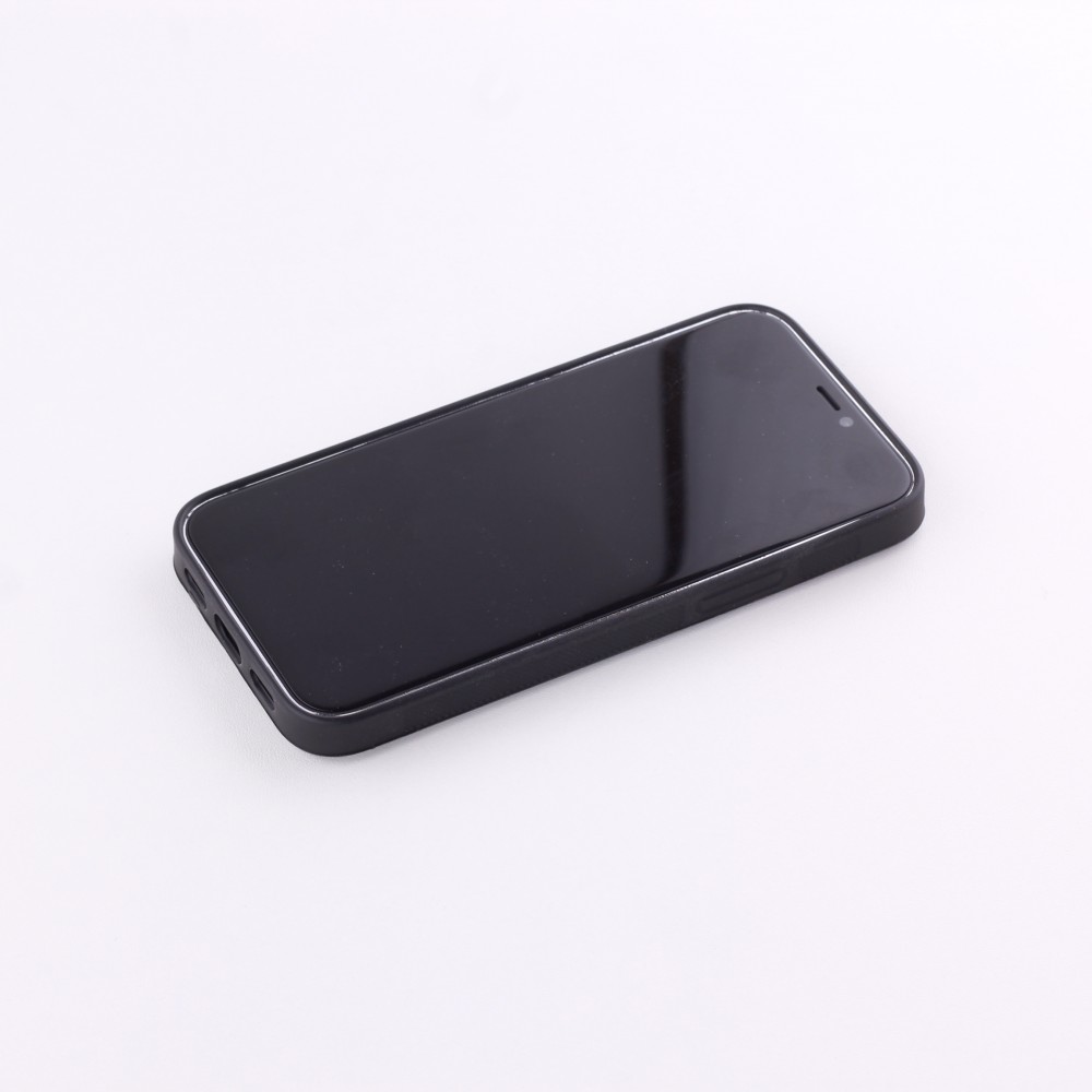 iPhone 12 mini Case Hülle - Silikon schwarz Oliv Marmor