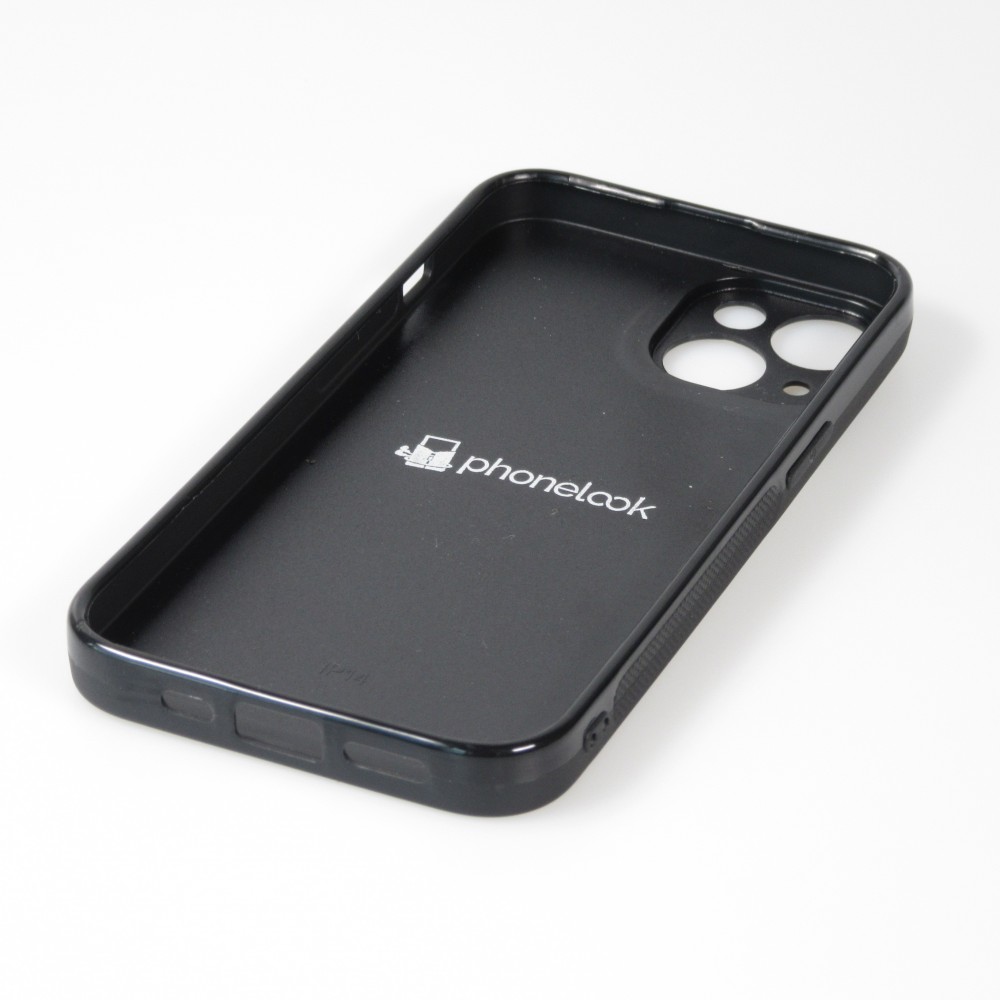 iPhone 15 Case Hülle - Silikon schwarz Weihnachten 2023 Minimalistischer Weihnachtsmann