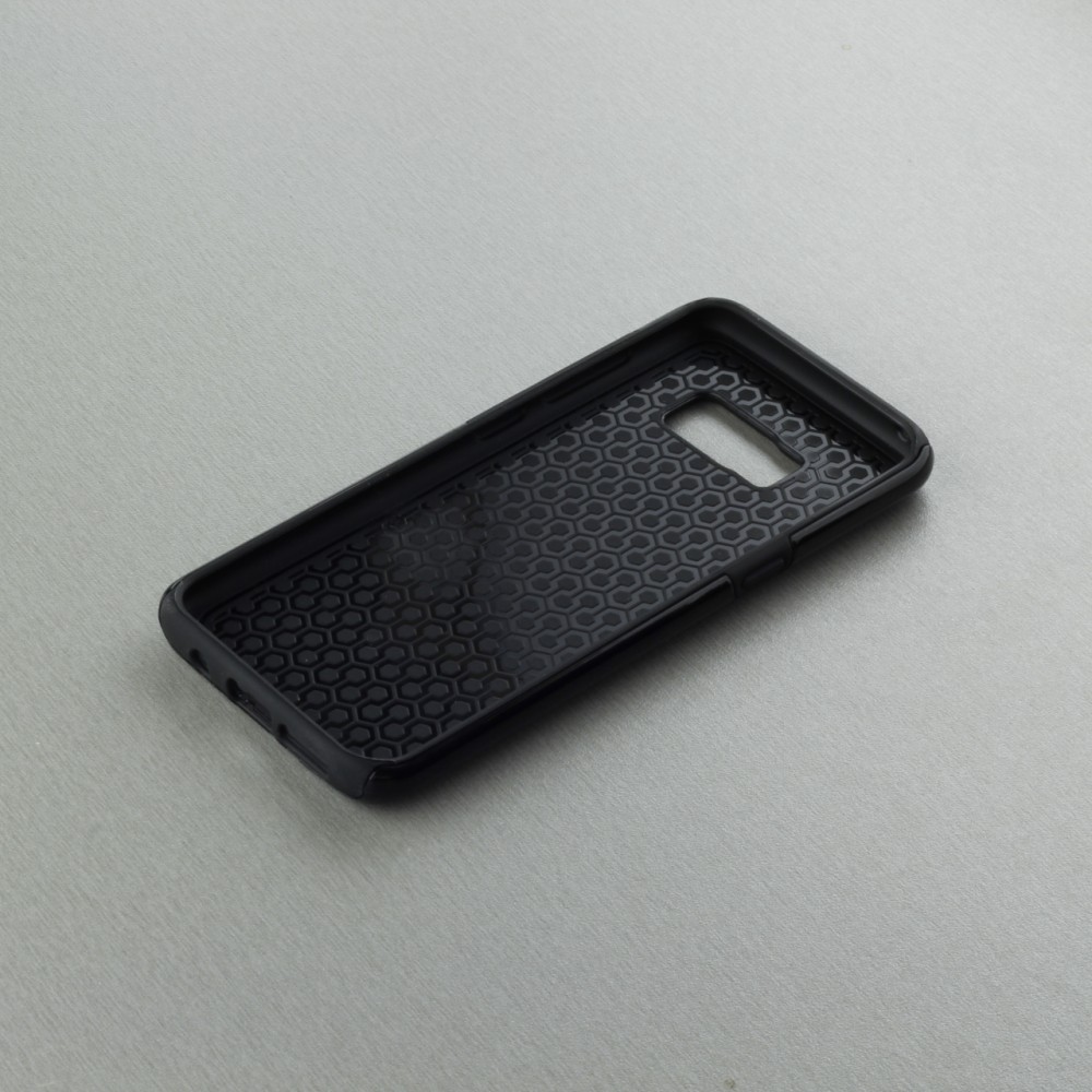 Samsung Galaxy S8 Case Hülle - Hybrid Armor schwarz Rosa Leuchtender Marmor